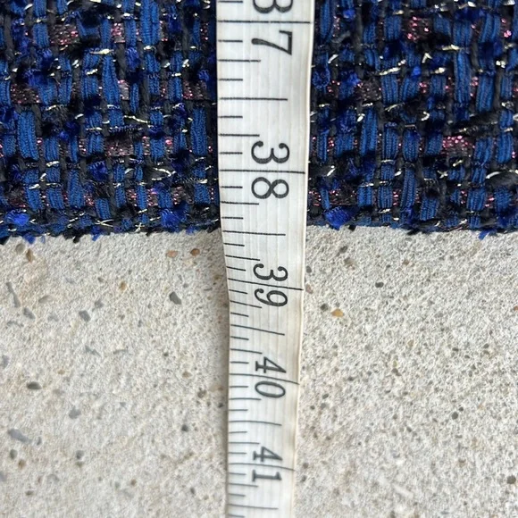 J. Crew Midnight Blue Sleeveless Sparkle Tweed Sheath Dress Size 4 - Picture 14 of 16